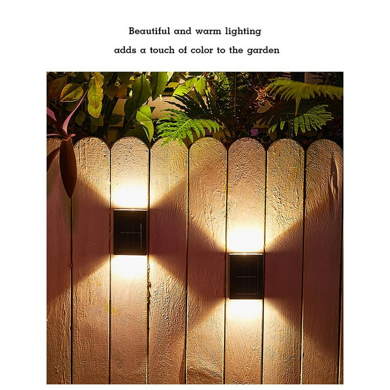 QIIBURR Solar Lights Outdoor Garden Color Changing Solar Wall Light Up and Down Glow Wall Light Outdoor Garden Lamp Waterproof 3.9 3 1.2Inch Solar