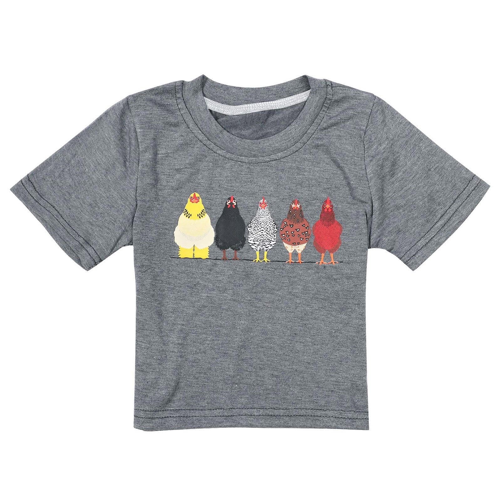 QIIBURR Toddler Boy Clothes 5T Toddler Baby Boys Girl Comfortable Solid  Color Chicken Print Short Sleeve Cotton T-Shirt Top Toddler Boy Clothes 3T  Toddler Girl Clothes 5T Infant Gifts for Baby Boy 