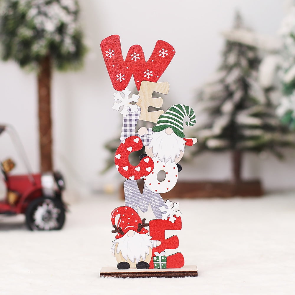 QIIBURR Wooden Christmas Ornaments To Paint Christmas Ornament Set Antlers  Faceless Doll Wooden Ornament Wood Chip Pendant 