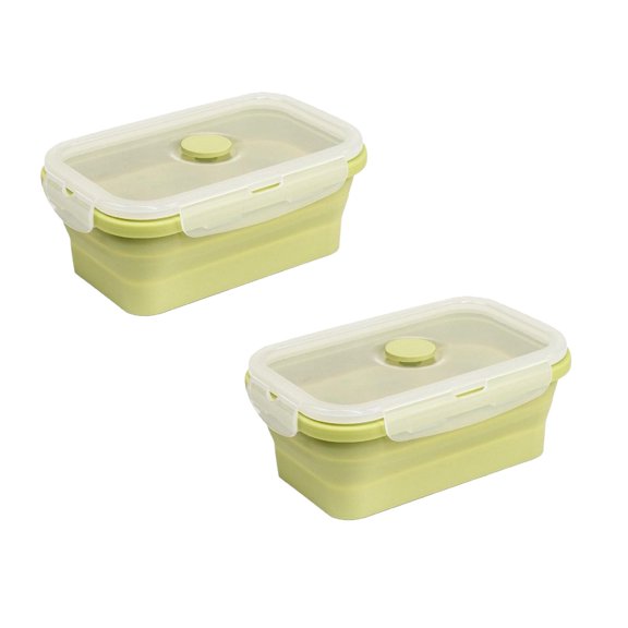 QIJGEBGG 2 PCS Large Collapsible Silicone Food Storage Containers with Lids, Meal Prep Box, Bento Lunch Boxes, Rv Collapsible Bowls for Camping, Kitchen, BPA Free