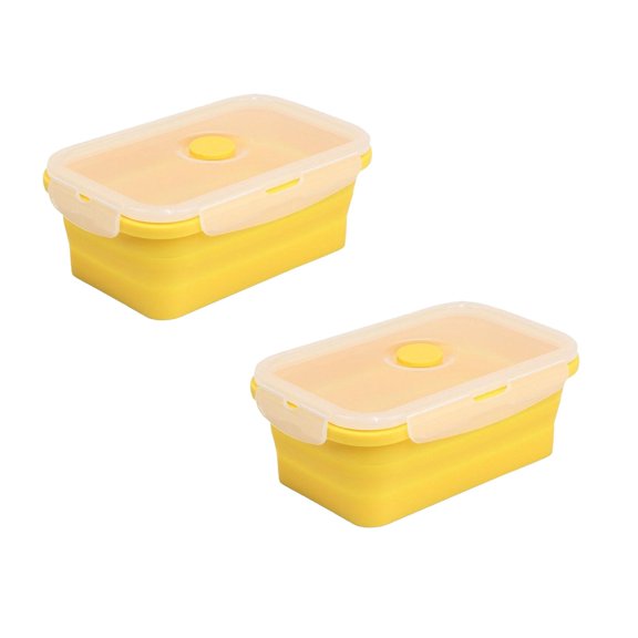 QIJGEBGG 2 PCS Large Collapsible Silicone Food Storage Containers with Lids, Meal Prep Box, Bento Lunch Boxes, Rv Collapsible Bowls for Camping, Kitchen, BPA Free