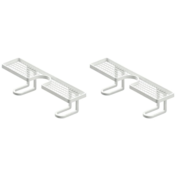 QIJGEBGG 2Pcs Sink Faucet Storage Rack, No-Drill Standing Faucet Storage Shelf, Space-Saving Bathroom Countertop Organizer for Kitchen & Bathroom, Easy Drainage