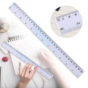 QIJGEBGG Flexible Rule, High-Quality Stainless Steel, Graduation PEC Pocket Metal Ruler Trusted Ruler Clear Plastic, Graduations in Inches and Centimeters