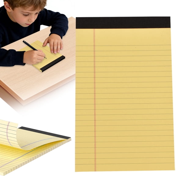QIJGEBGG Writing Pads, Wide Ruled Legal Notepads, Lined Pads of Paper Yellow Paper Pads, 30 Sheets Per Notepad for Home, Office, Business