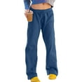 QIJIE Cotton Fleece Lined Sweatpants Women Straight Leg Casual Lounge