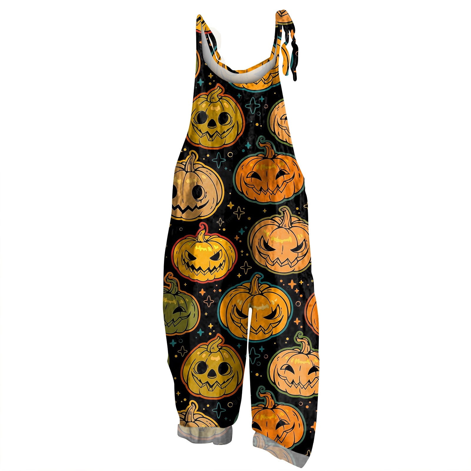 QIJIE Halloween Jumpsuit Pajamas Jumpsuit Sleeveless Women Bat Horror