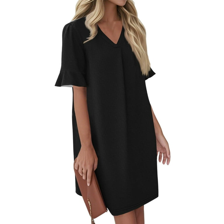 womens black shift dress It Goes On Black Shift Dress – Shop the Mint main image 0