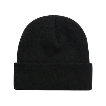 QIJIE Trawler Beanie Watch Hat Roll up Edge Skullcap Fisherman Beanie Unisex Black One Size
