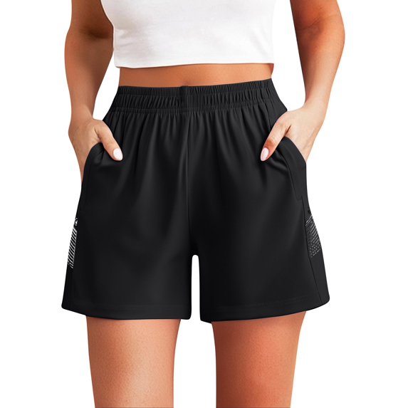 QIJIE Women's Bermuda Shorts Jersey Shorts with Deep Pockets 11" Long Shorts for Women Lounge Walking Athletic Black Black #51