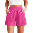 thumbnail image 1 of QIJIE Women's Bermuda Shorts Jersey Shorts with Deep Pockets 16" Long Shorts for Women Lounge Walking Athletic Hot Pink Hot Pink #51, 1 of 7