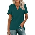 QIJIE Women's Short Sleeve VNeck Polo Shirts Business Casual Work