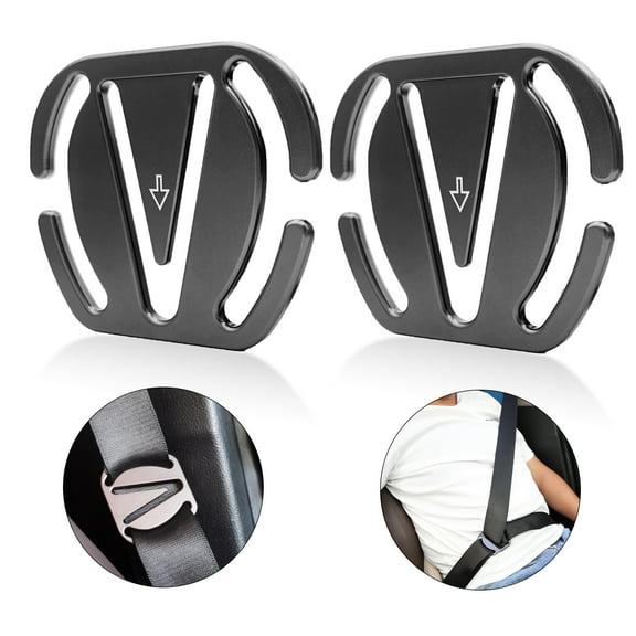 QIJK Car Seat Belt Adjuster Car Seat Belt Clip Universal Car Seat Belt Shoulder & Neck Comfort Interior Accessories (Gunmetal)