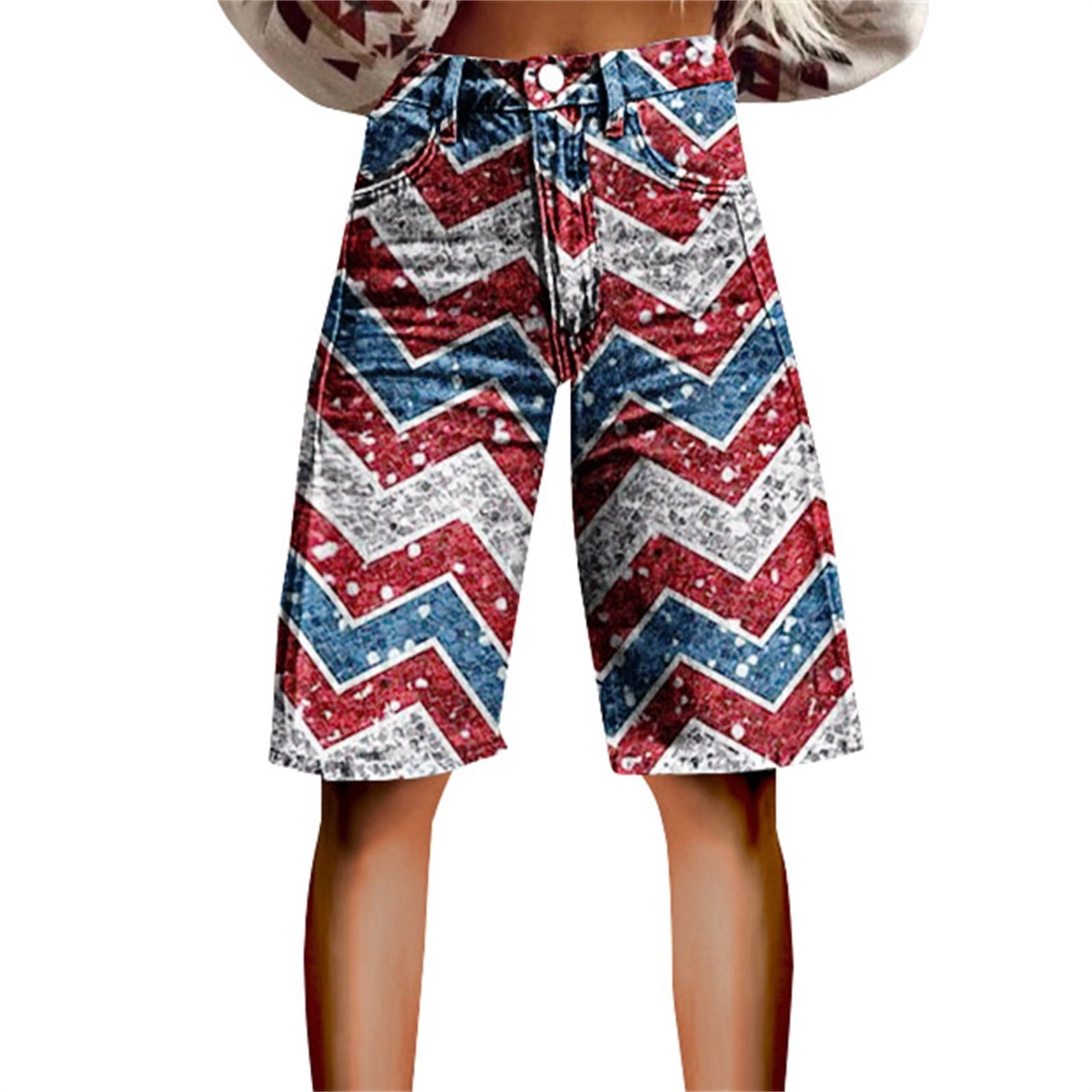 American Flag Donkey Pattern Print Women's Shorts
