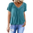 thumbnail image 1 of QIJUNTUO Short Sleeve Shirts for Somen Women's Casual Summer T Shirts Short Sleeve V Neck Tops Tshirts Cotton, 1 of 7