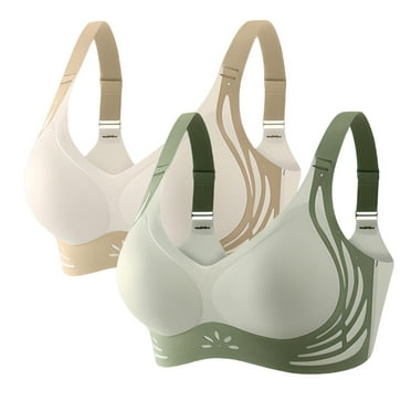 QIJUNTUO Wireless Push Up Bra Women Seamless Full Coverage Minimizer Bralette Comfort Lift Everyday T Shirt Bra Multicolor