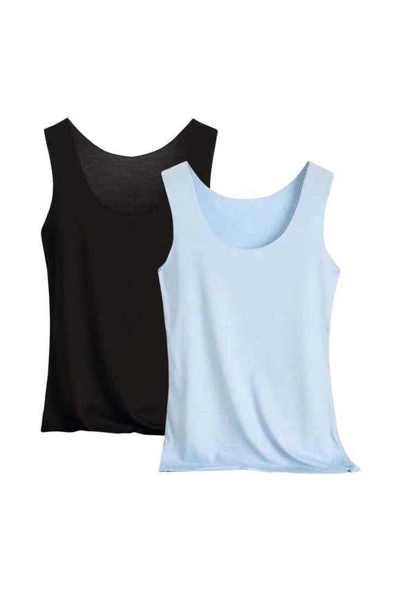 Women's 2-Pack Cooling Seamless Tanks With Muscle Support Technology Blue