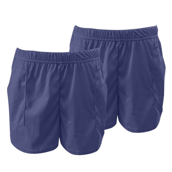 QIJUNTUO Women's 2-Pack High Waisted Soft Lounge Shorts Lightweight Stretch Comfort Casual Summer Versatile Sleep Shorts Blue