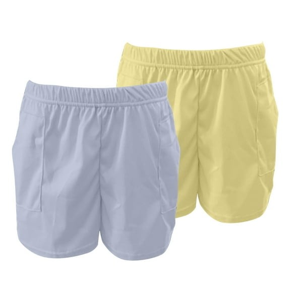QIJUNTUO Women's 2-Pack High Waisted Soft Lounge Shorts Lightweight Stretch Comfort Casual Summer Versatile Sleep Shorts Clear