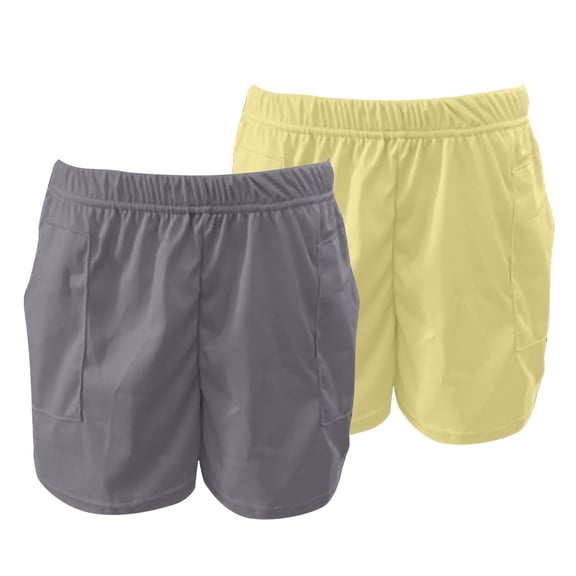 QIJUNTUO Women's 2-Pack High Waisted Soft Lounge Shorts Lightweight Stretch Comfort Casual Summer Versatile Sleep Shorts Silver