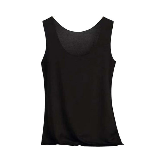 QIJUNTUO Women's Anti-Chafe Scoop Neck Tank With Bound Seam Technology For Summer Comfort Black