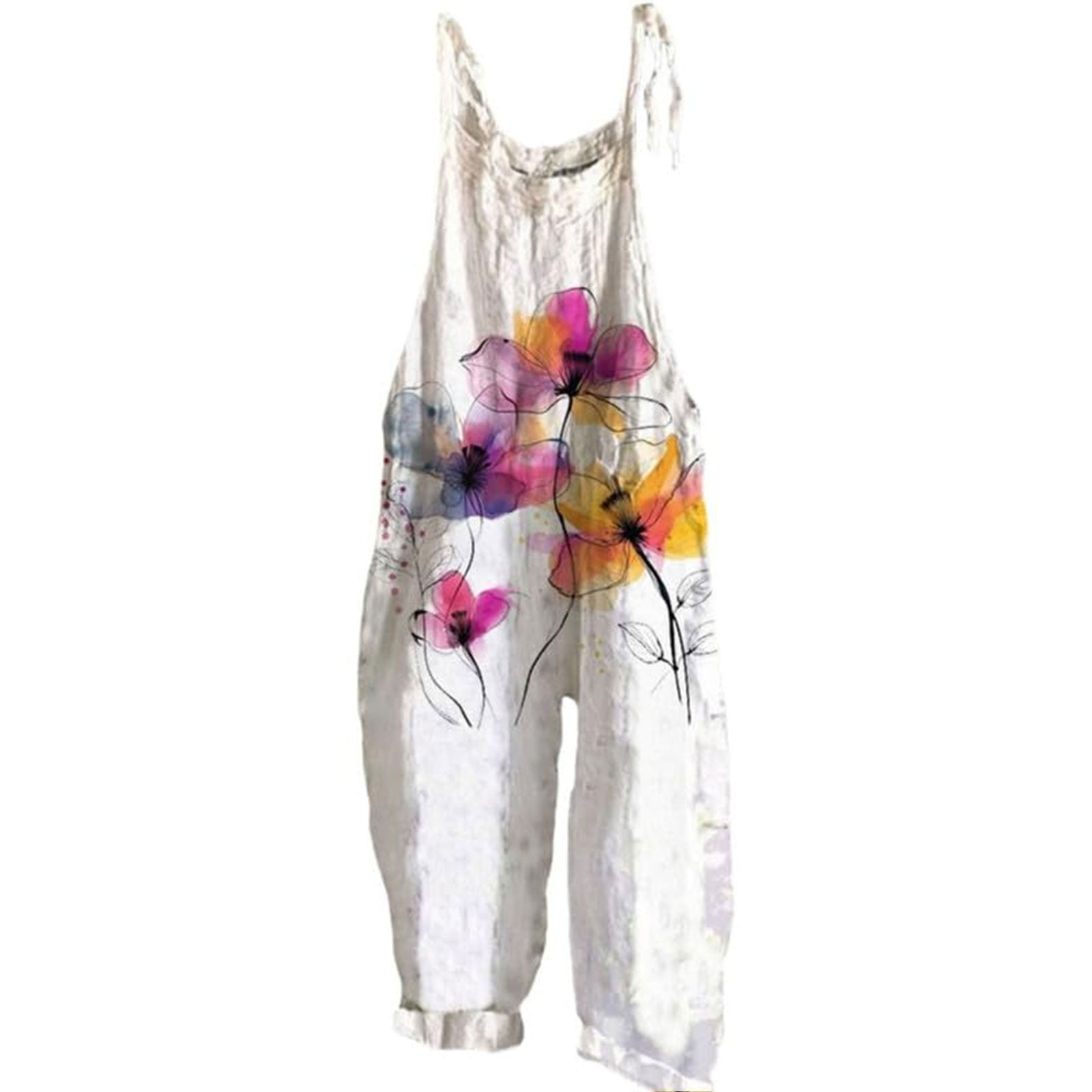Boho Resort Floral Chiffon Halter Wrap Front Wide-Leg Jumpsuit main image 1
