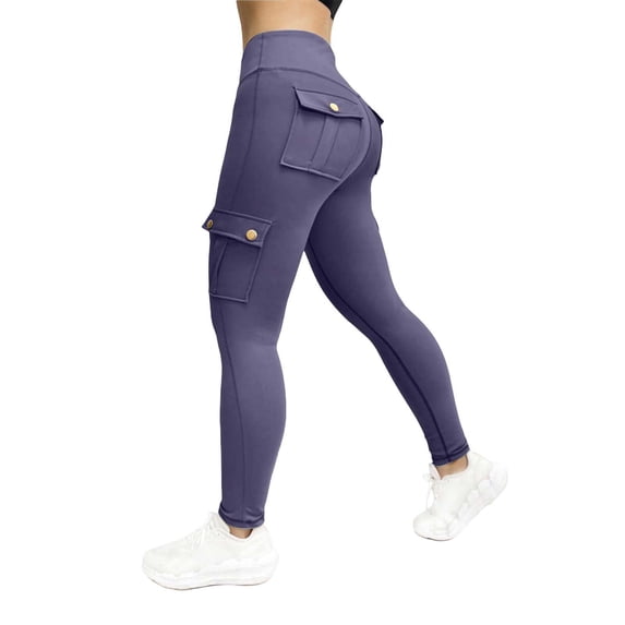 QIJUNTUO Women's Compression Performance Leggings High Waist Tummy Control Yoga Pants With Quick Dry Technology For Gym Running Purple