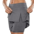 thumbnail image 1 of QIJUNTUO Women's Convertible Athletic Skirt Shorts With Flowy Overlay And Performance Pockets For Tennis Running And Casual Wear Grey, 1 of 8