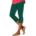 thumbnail image 1 of QIJUNTUO ​Women's Cropped High Waist Yoga Pants Soft Comfortable Solid Color Casual Lounge Leggings With Tummy Control​ Green, 1 of 5