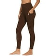 thumbnail image 1 of QIJUNTUO ​Women's High Waisted Compression Workout Leggings Tummy Control Yoga Pants Butt Lifting Gym Fitness Tights With Side Pockets​ Coffee, 1 of 7