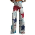 thumbnail image 1 of QIJUNTUO Women's Independence Day Wide Leg Palazzo Pants With Elastic Waist & Patriotic Print Summer Casual Lounge Wear, 1 of 4