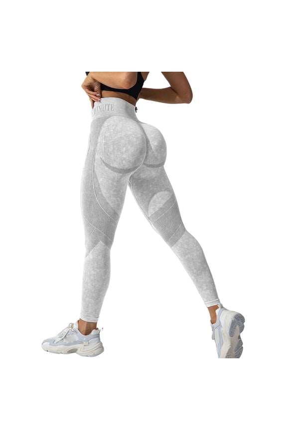 ​Women's Sand Washed Yoga Trousers High Waisted Contouring Performance Pants Seamless Construction For Pilates Lounge Multi Activity​ Grey