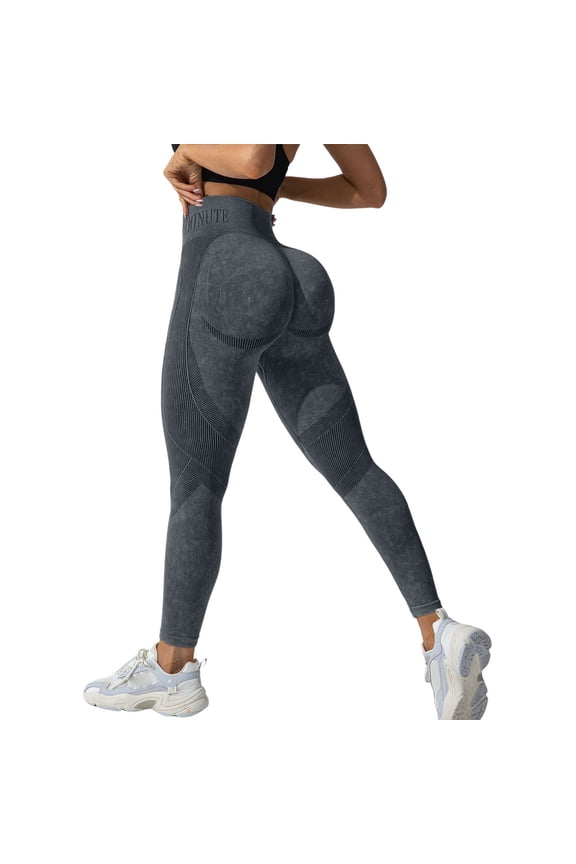 Women's Sand Washed Yoga Trousers High Waisted Contouring Performance Pants Seamless Construction For Pilates Lounge Multi Activity Dark Gray