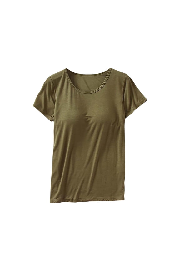 Women's Seamless Built-In Support Yoga Tank Top With Moisture-Wicking Technology For Low-Impact Workouts Army Green