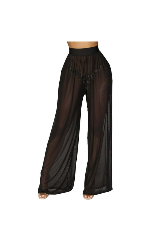 Women's Sheer Mesh Cover Up Shorts With Elastic Waist Beach Bikini Bottom Swimwear Covering For Poolside Resort Wear Black