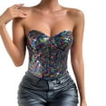 thumbnail image 1 of QIJUNTUO Women's Sparkly Sequin Camisole Vest Sleeveless Party Top Club Wear With Comfortable Lining For Evening Events Blue, 1 of 9