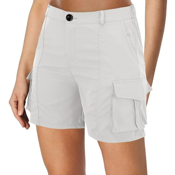 QIJUNTUO Women's Utility Multi Pocket Outdoor Shorts With Durable Construction For Trail Hiking Adventures And Camping Gear White