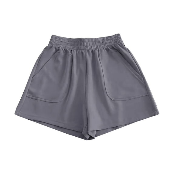 QIJUNTUO Women's Wide Leg Athletic Shorts Comfortable Gym Running Workout Shorts With High Waist For Sports Activities Grey