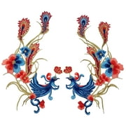 QILIN 1 Pair Embroidery Patches Exquisite Beautiful Polyester Phoenix Pattern Applique Patches for Cheongsam