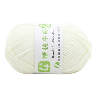 Wirlsweal 1 Roll 4 Strand Woolen Yarn Super Soft DIY Wear Resistant Milk  Cotton Knitting Wool Thread Needlework Supplies for Basket