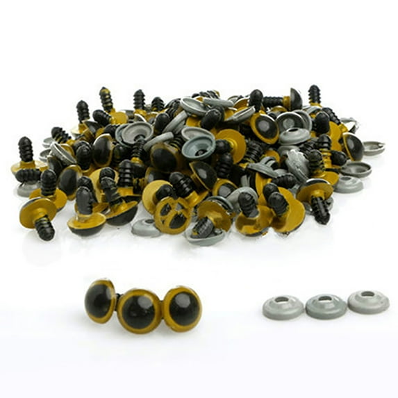 Hevirgo 100 Pcs 8-20mm Plastic Safety Eyes for Teddy Bear Doll Animal Puppet Craft DIY