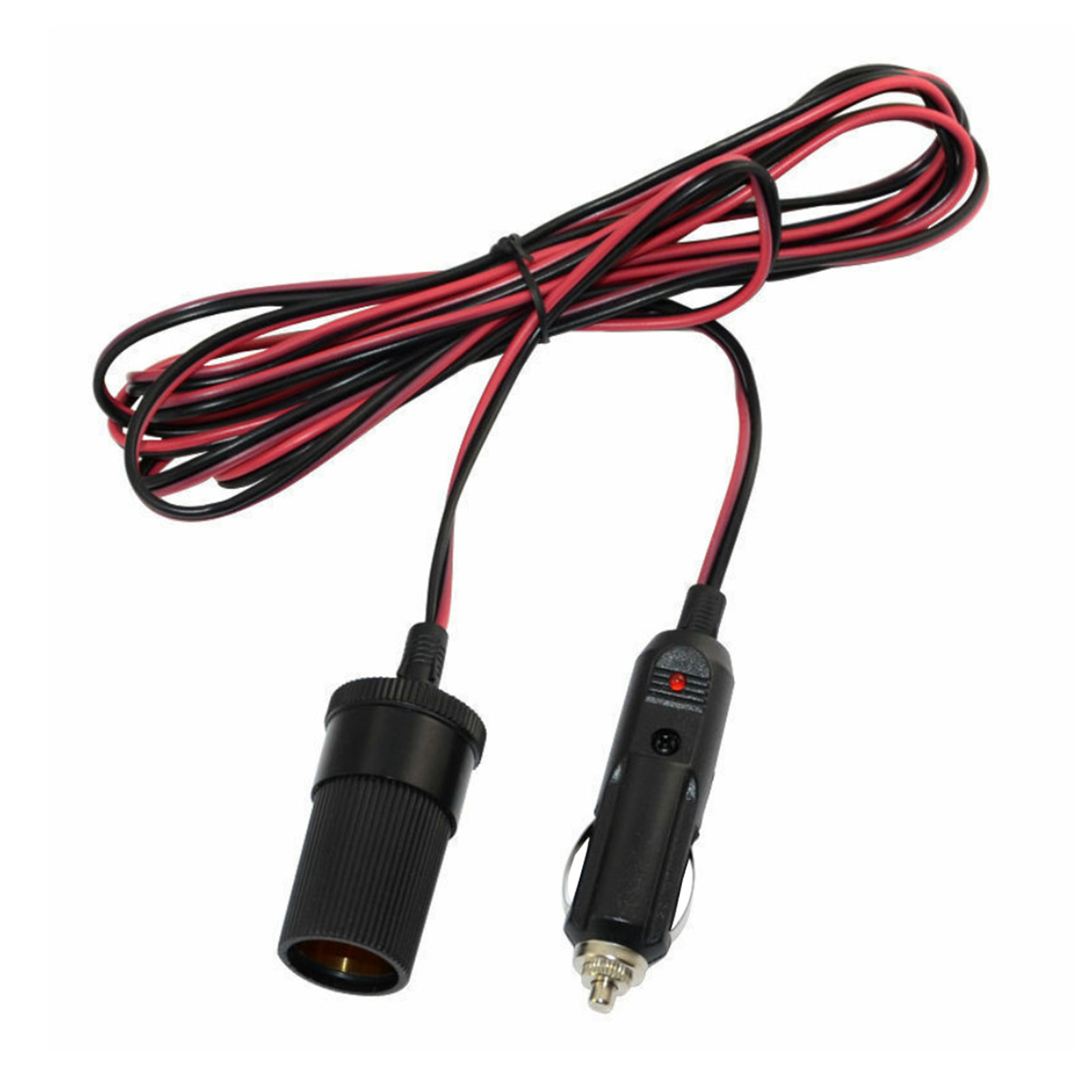 QILIN 100W 12/24V Car Cigarette Cigar Lighter Extension Cable Socket