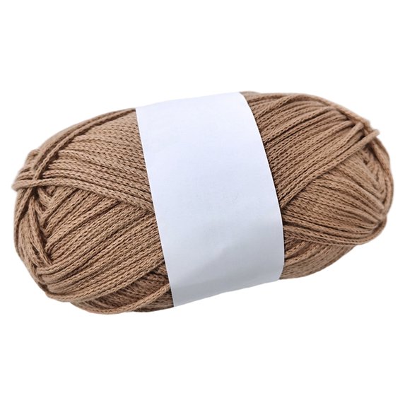 Hevirgo 2 Rolls 100g Knitting Yarn Good Touch Anti-pilling Coarse Shrinkage Resistant Handcrafted DIY Soft 2mm Round Strand 100 Percent Pure Cotton Rope Home Supply