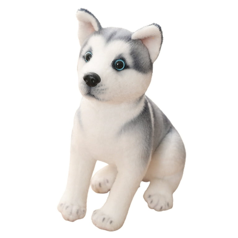 QILIN 25/30cm Puppy Stuffed Toy Lying Posture and Sitting Postures Cozy  Touch Desktop Ornament Cute Simulation Husky Dog Plush Toys Living Room