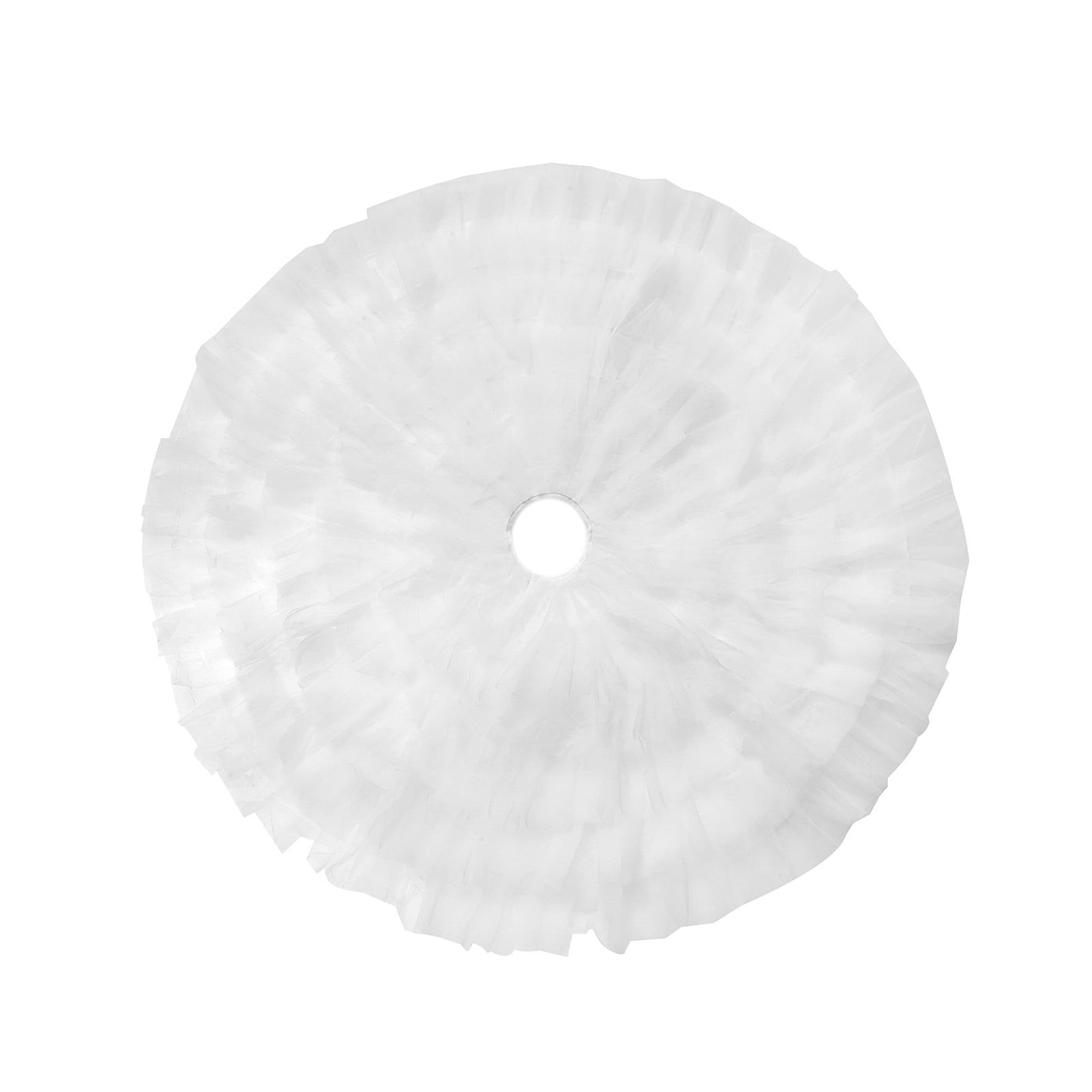 QILIN 78/90CM White Tulle Christmas Tree Skirt Round Pleated Solid