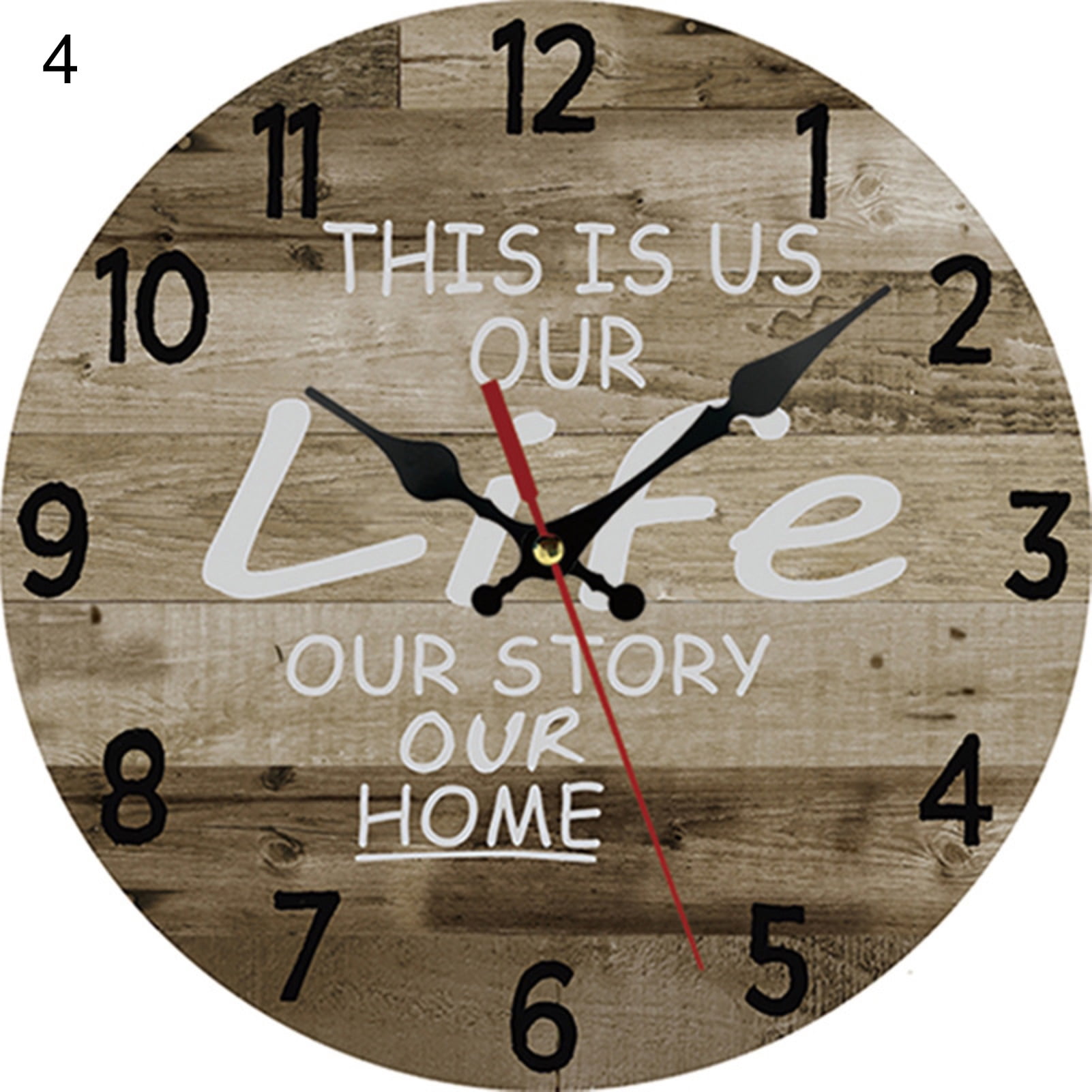 QILIN Farm Wall Clock Mute Retro Style Wall Decor Thick Rustic Wooden