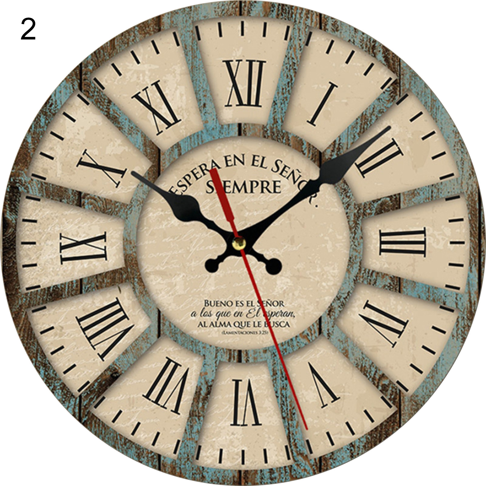 QILIN Farm Wall Clock Mute Retro Style Wall Decor Thick Rustic Wooden