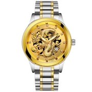 Hevirgo Luxury Dragon Rhinestone Round Dial Luminous Analog Quartz Unisex Wrist Watch