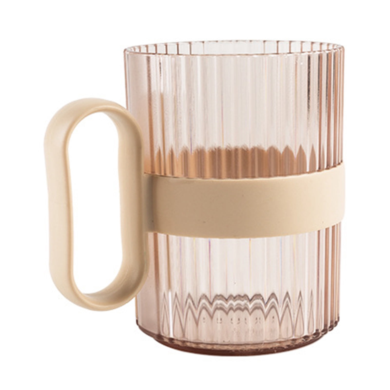 Couple Toothbrush Cup Set With Tray - 2 Beige Thickened Mugs, Bathroom Counter Organizer