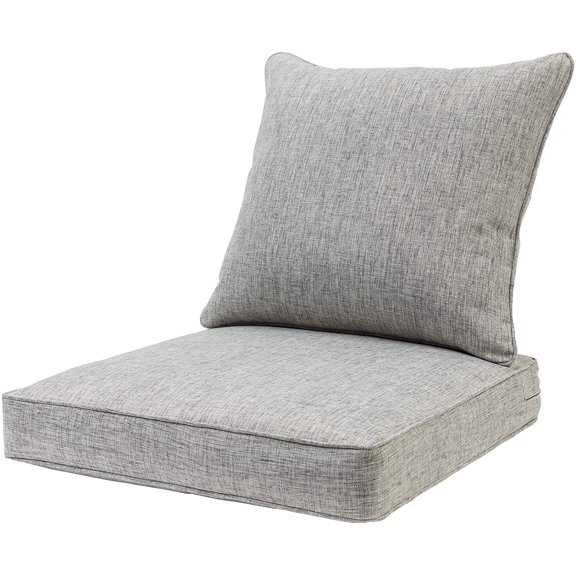 QILLOWAY Outdoor Chair Cushion Set,Outdoor Cushions for Patio Furniture, All Weather.CHARCOAL GREY/BLACK