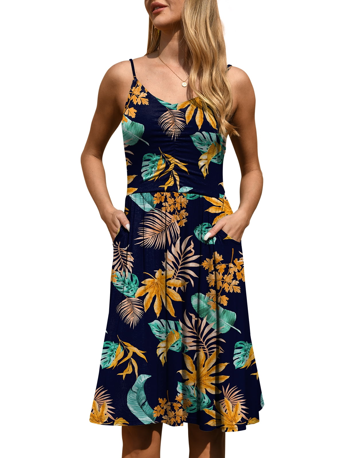Naggoo Women's Summer Sundress - Sleeveless Square Neck A-Line Short Dress - View #7